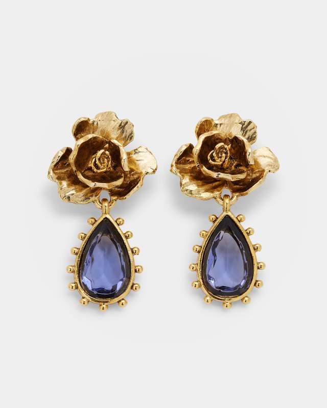 Crystal Petal Rose Earrings